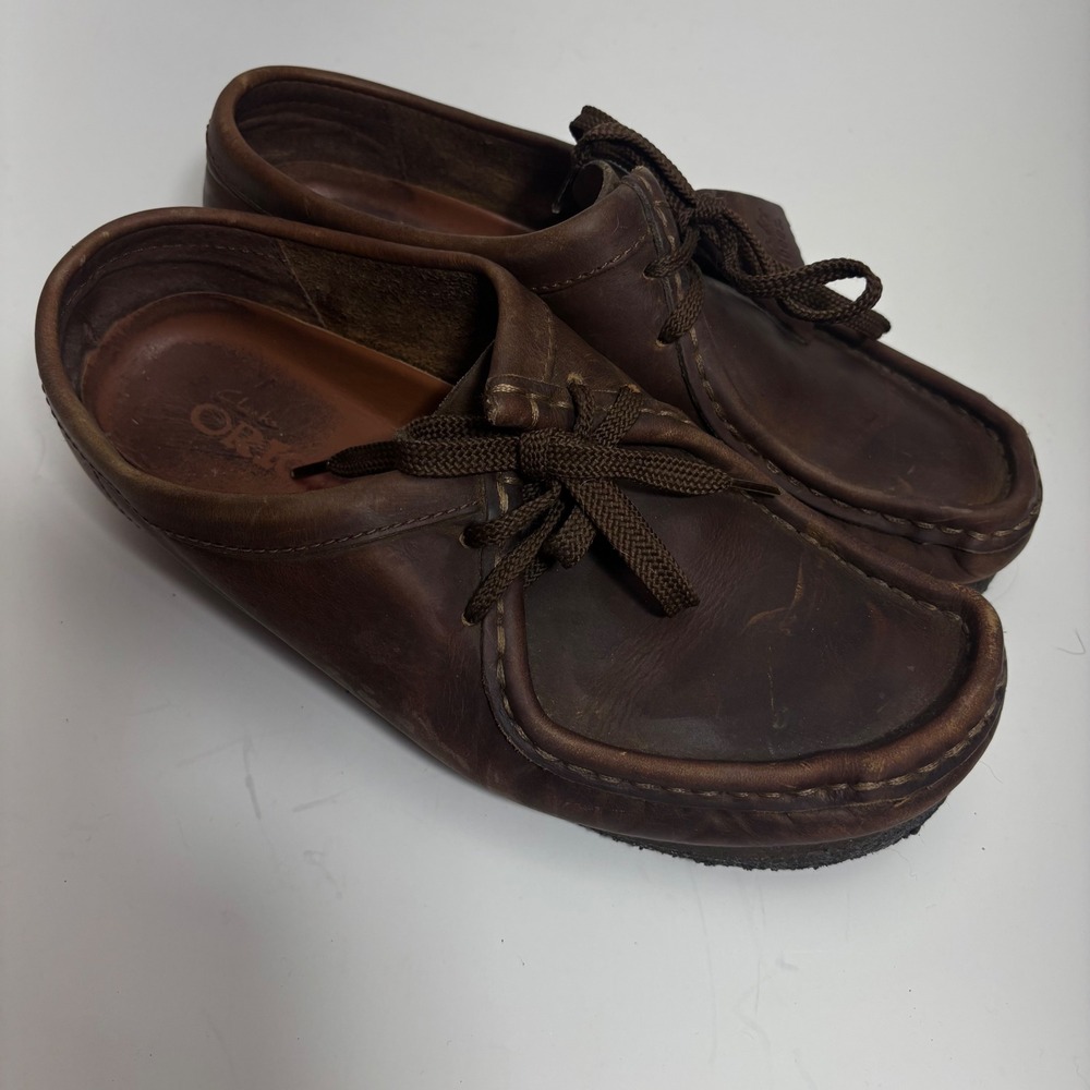 Clarks Originals Wallabee Brown Leather Moccasin Shoes 38257 Womens 8M